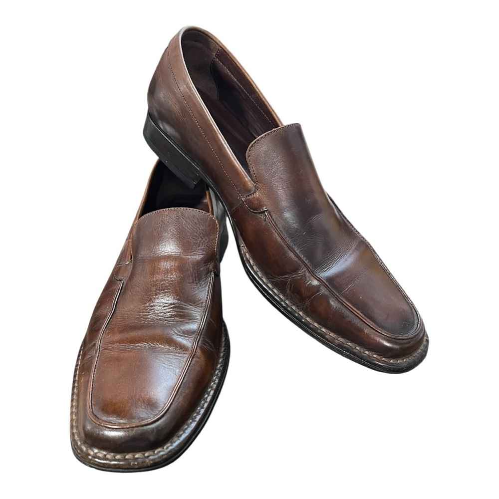 Johnston’s & Murphy Men's Brown Leather Loafers 9.5M - Picture 2 of 9